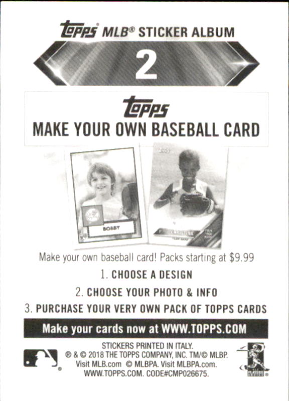 B1374- 2018 Topps Sticker Baseball Karten 1-215 -du Pick- 15 + Gratis US Schiff - Bild 3 von 312