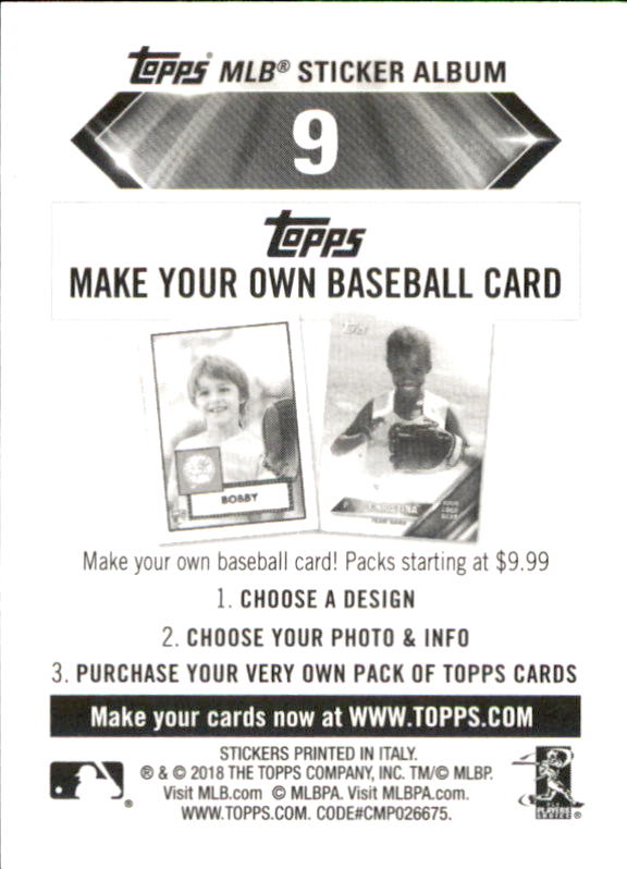 B1374- 2018 Topps Sticker Baseball Karten 1-215 -du Pick- 15 + Gratis US Schiff - Bild 15 von 312