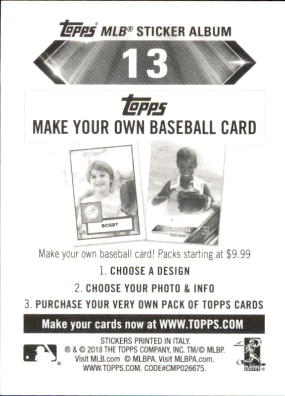 B1374- 2018 Topps Sticker Baseball Karten 1-215 -du Pick- 15 + Gratis US Schiff - Bild 23 von 312