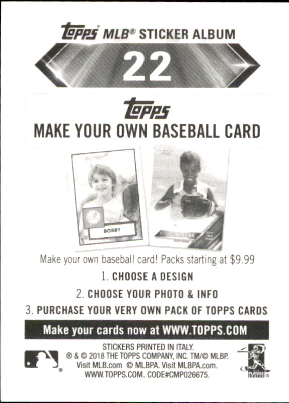B1374- 2018 Topps Sticker Baseball Karten 1-215 -du Pick- 15 + Gratis US Schiff - Bild 41 von 312