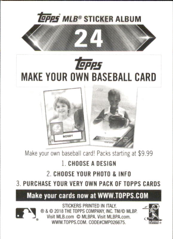 B1374- 2018 Topps Sticker Baseball Karten 1-215 -du Pick- 15 + Gratis US Schiff - Bild 45 von 312