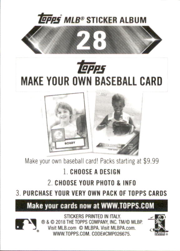 B1374- 2018 Topps Sticker Baseball Karten 1-215 -du Pick- 15 + Gratis US Schiff - Bild 53 von 312