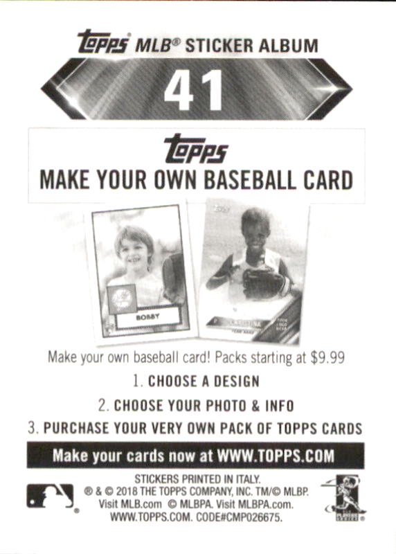 B1374- 2018 Topps Sticker Baseball Karten 1-215 -du Pick- 15 + Gratis US Schiff - Bild 77 von 312