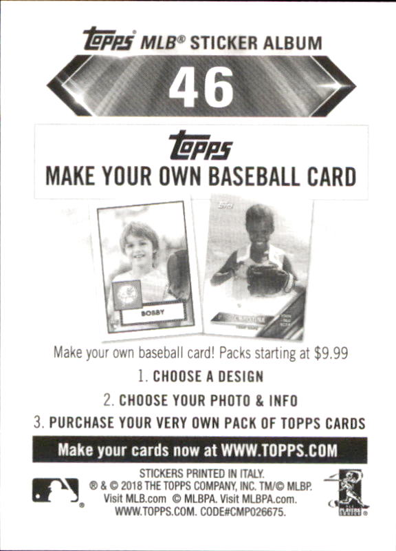 B1374- 2018 Topps Sticker Baseball Karten 1-215 -du Pick- 15 + Gratis US Schiff - Bild 87 von 312