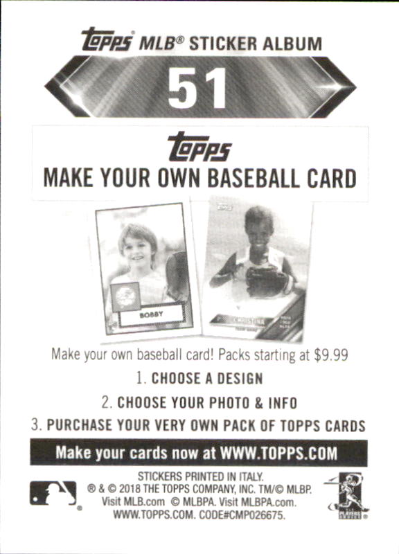 B1374- 2018 Topps Sticker Baseball Karten 1-215 -du Pick- 15 + Gratis US Schiff - Bild 97 von 312