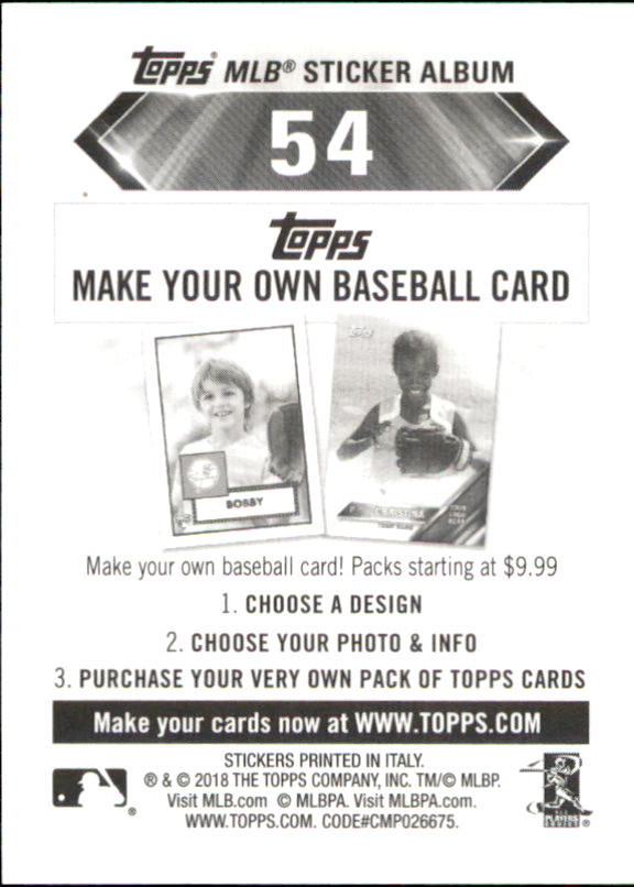 B1374- 2018 Topps Sticker Baseball Karten 1-215 -du Pick- 15 + Gratis US Schiff - Bild 102 von 312