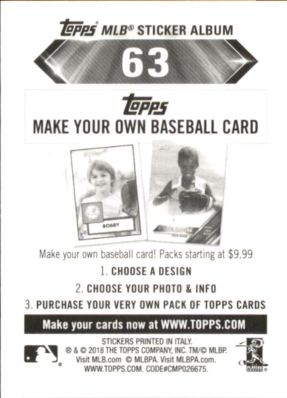 B1374- 2018 Topps Sticker Baseball Karten 1-215 -du Pick- 15 + Gratis US Schiff - Bild 118 von 312