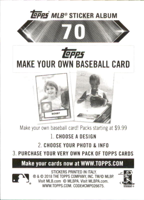 B1374- 2018 Topps Sticker Baseball Karten 1-215 -du Pick- 15 + Gratis US Schiff - Bild 132 von 312