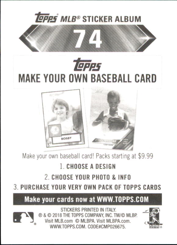 B1374- 2018 Topps Sticker Baseball Karten 1-215 -du Pick- 15 + Gratis US Schiff - Bild 140 von 312