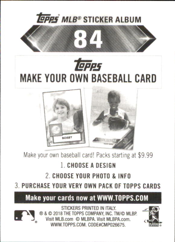 B1374- 2018 Topps Sticker Baseball Karten 1-215 -du Pick- 15 + Gratis US Schiff - Bild 160 von 312
