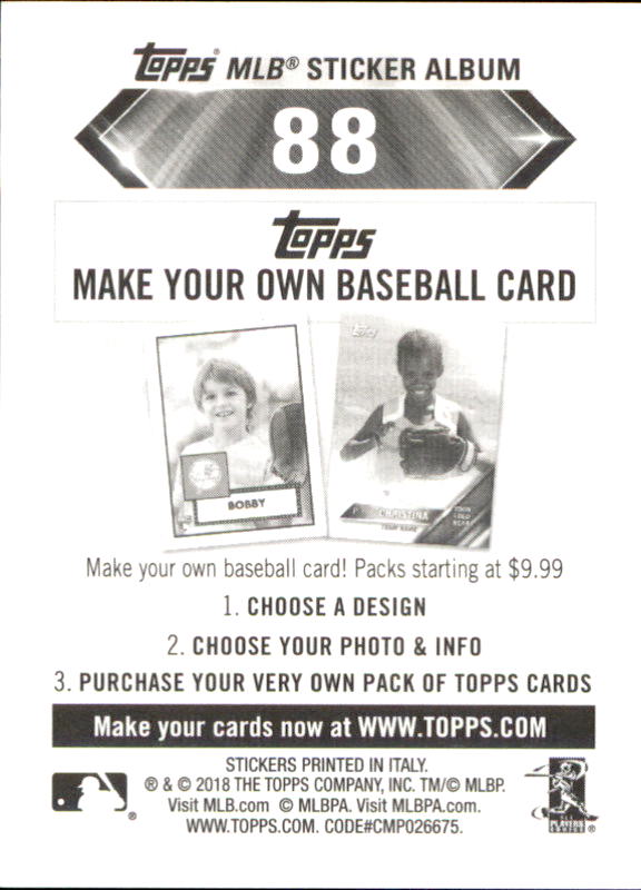 B1374- 2018 Topps Sticker Baseball Karten 1-215 -du Pick- 15 + Gratis US Schiff - Bild 168 von 312