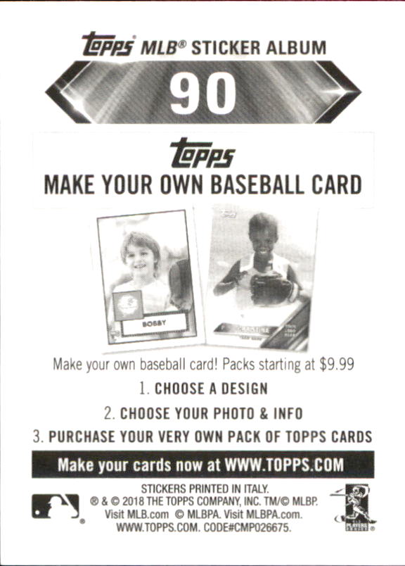 B1374- 2018 Topps Sticker Baseball Karten 1-215 -du Pick- 15 + Gratis US Schiff - Bild 172 von 312