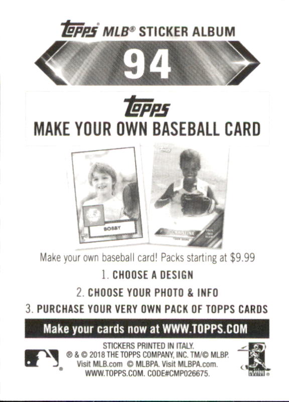 B1374- 2018 Topps Sticker Baseball Karten 1-215 -du Pick- 15 + Gratis US Schiff - Bild 180 von 312