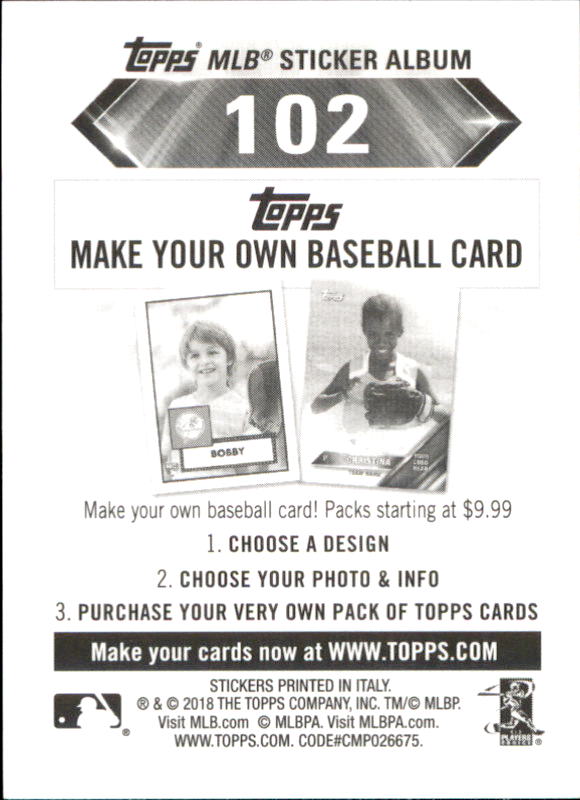 B1374- 2018 Topps Sticker Baseball Karten 1-215 -du Pick- 15 + Gratis US Schiff - Bild 196 von 312