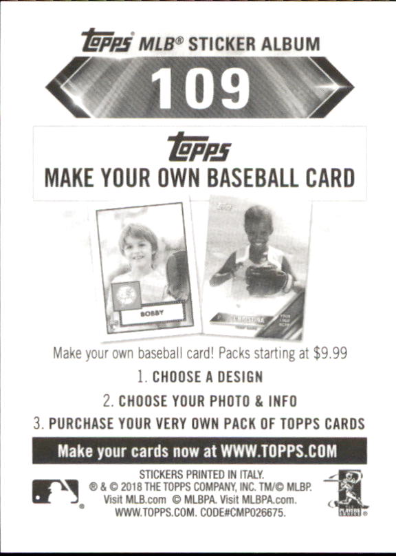 B1374- 2018 Topps Sticker Baseball Karten 1-215 -du Pick- 15 + Gratis US Schiff - Bild 210 von 312
