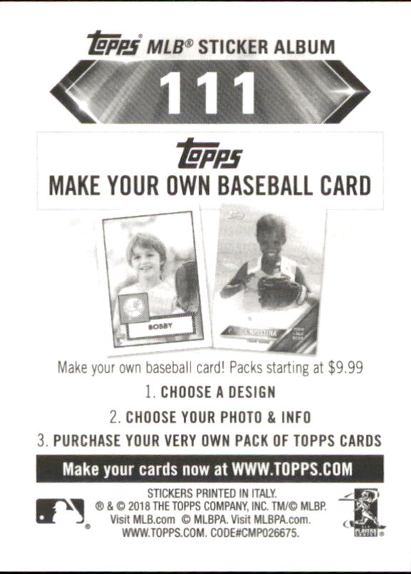 B1374- 2018 Topps Sticker Baseball Karten 1-215 -du Pick- 15 + Gratis US Schiff - Bild 214 von 312