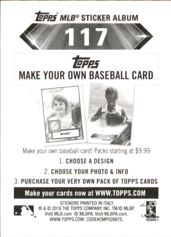 B1374- 2018 Topps Sticker Baseball Karten 1-215 -du Pick- 15 + Gratis US Schiff - Bild 226 von 312