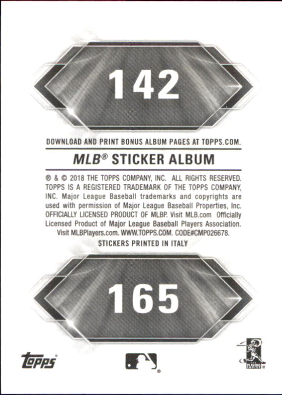 B1374- 2018 Topps Sticker Baseball Karten 1-215 -du Pick- 15 + Gratis US Schiff - Bild 274 von 312