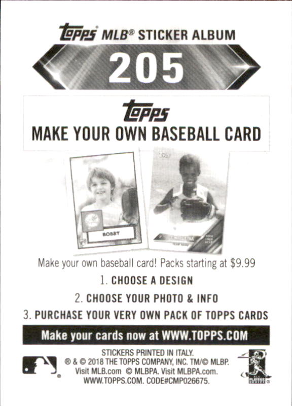 B1374- 2018 Topps Sticker Baseball Karten 1-215 -du Pick- 15 + Gratis US Schiff - Bild 292 von 312