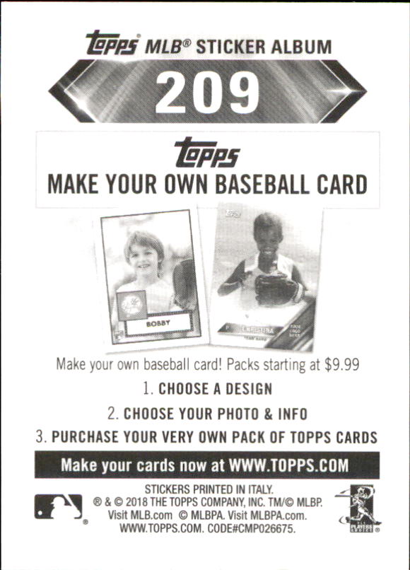 B1374- 2018 Topps Sticker Baseball Karten 1-215 -du Pick- 15 + Gratis US Schiff - Bild 300 von 312
