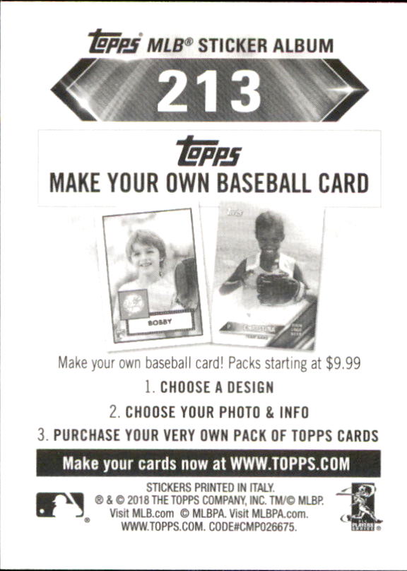 B1374- 2018 Topps Sticker Baseball Karten 1-215 -du Pick- 15 + Gratis US Schiff - Bild 308 von 312