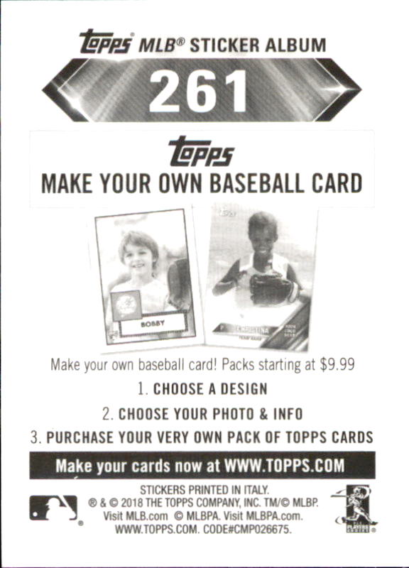 B1374- 2018 Topps Stickers Baseball Cards 216-301 -You Pick- 15+ FREE US SHIP - Picture 89 of 141
