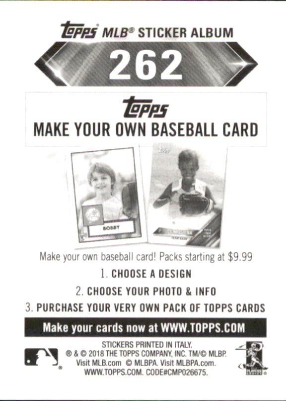 B1374- 2018 Topps Stickers Baseball Cards 216-301 -You Pick- 15+ FREE US SHIP - Picture 91 of 141