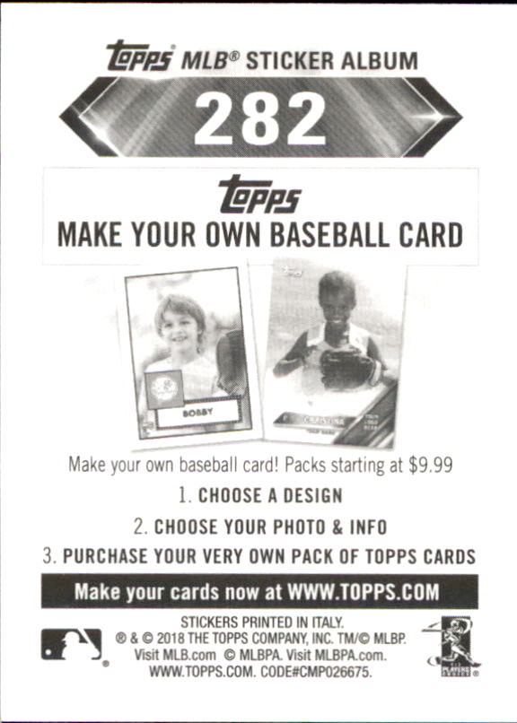 B1374- 2018 Topps Stickers Baseball Cards 216-301 -You Pick- 15+ FREE US SHIP - Picture 129 of 141