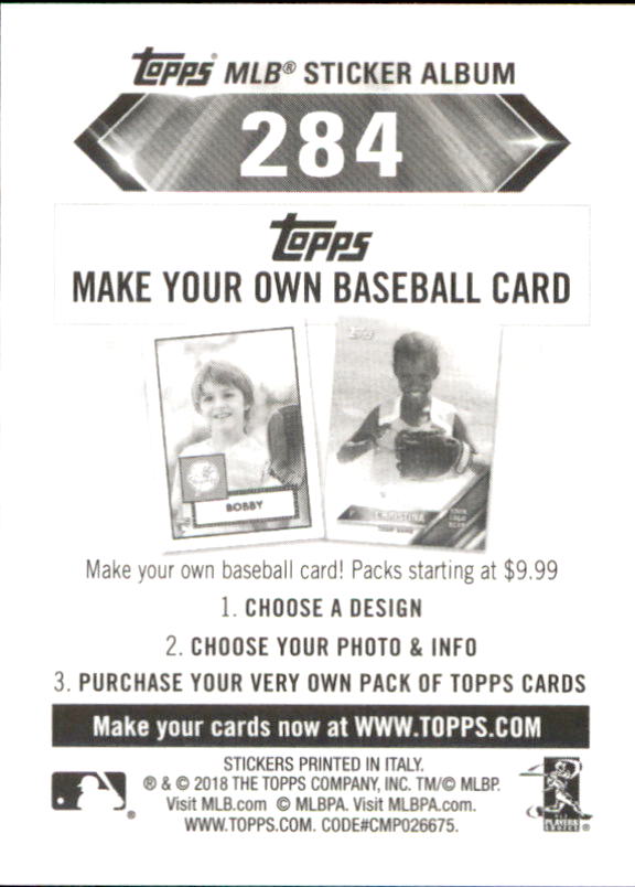 B1374- 2018 Topps Stickers Baseball Cards 216-301 -You Pick- 15+ FREE US SHIP - Picture 133 of 141