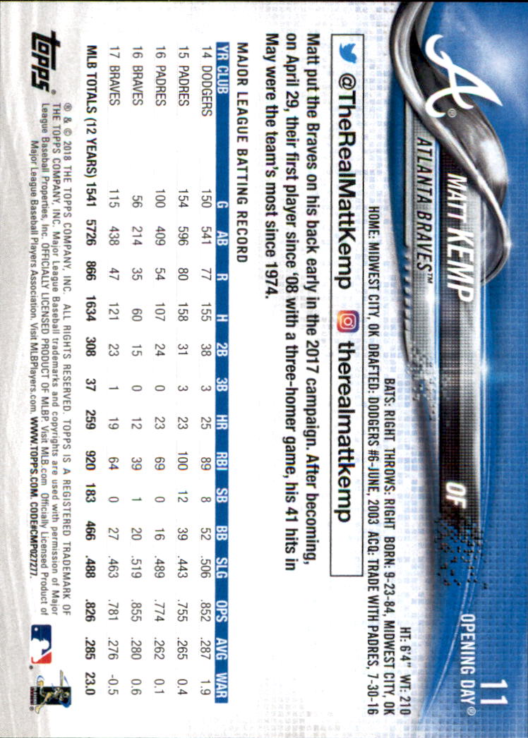 A2733- 2018 Topps Opening Day BB #s 1-200 +Inserts -You Pick- 15+ FREE US SHIP - Picture 17 of 389