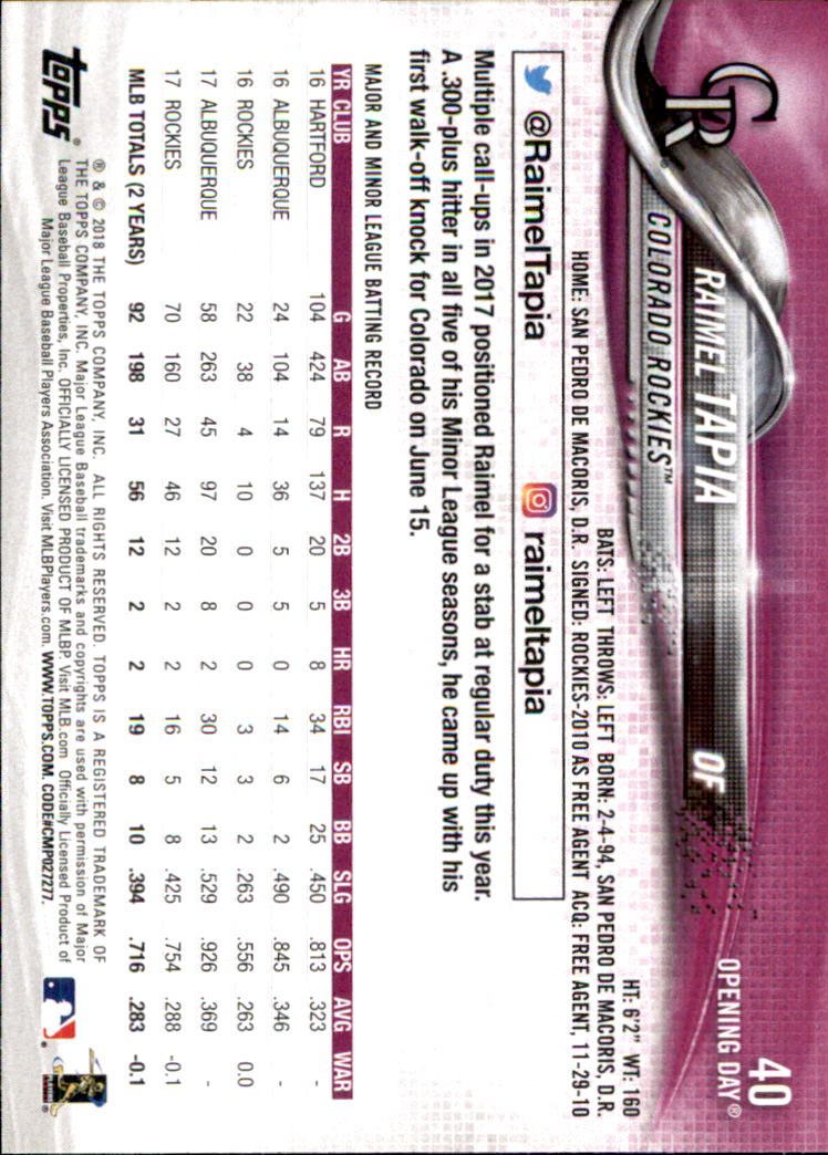 A2733- 2018 Topps Opening Day BB #s 1-200 +Inserts -You Pick- 15+ FREE US SHIP - Picture 71 of 389