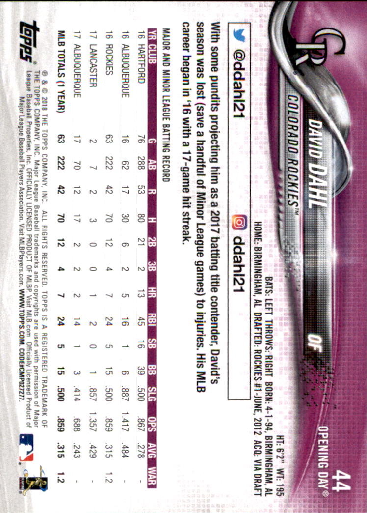 A2733- 2018 Topps Opening Day BB #s 1-200 +Inserts -You Pick- 15+ FREE US SHIP - Picture 79 of 389