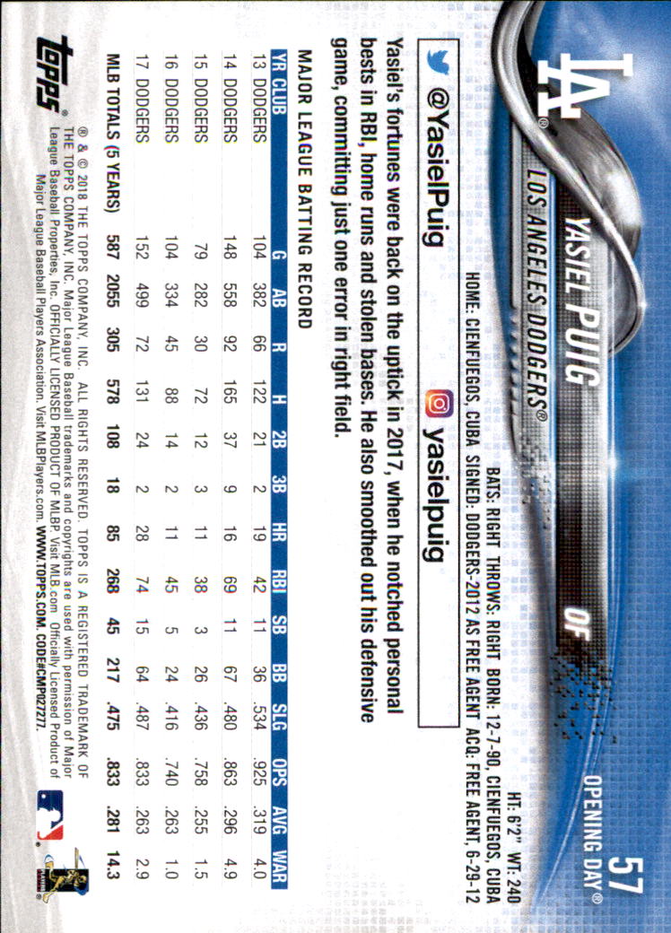 A2733- 2018 Topps Opening Day BB #s 1-200 +Inserts -You Pick- 15+ FREE US SHIP - Picture 105 of 389