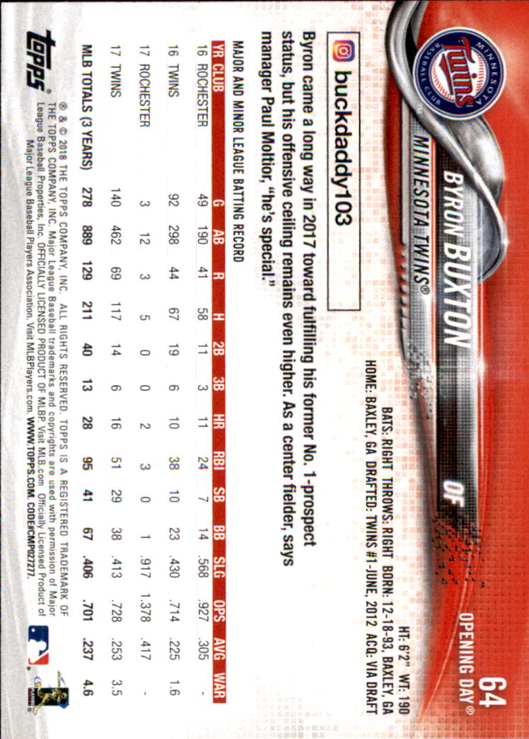 A2733- 2018 Topps Opening Day BB #s 1-200 +Inserts -You Pick- 15+ FREE US SHIP - Picture 117 of 389