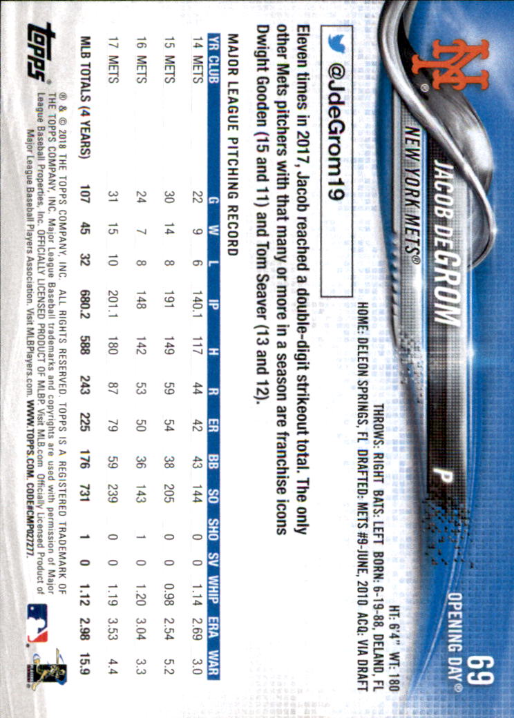 A2733- 2018 Topps Opening Day BB #s 1-200 +Inserts -You Pick- 15+ FREE US SHIP - Picture 127 of 389