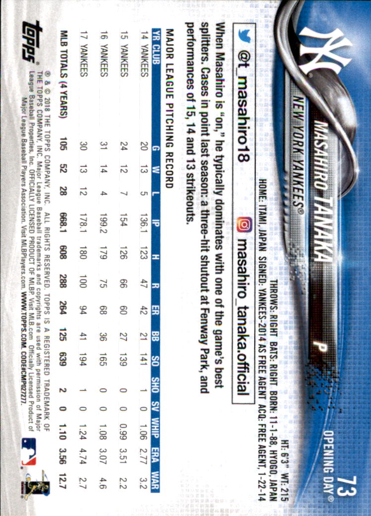 A2733- 2018 Topps Opening Day BB #s 1-200 +Inserts -You Pick- 15+ FREE US SHIP - Picture 133 of 389
