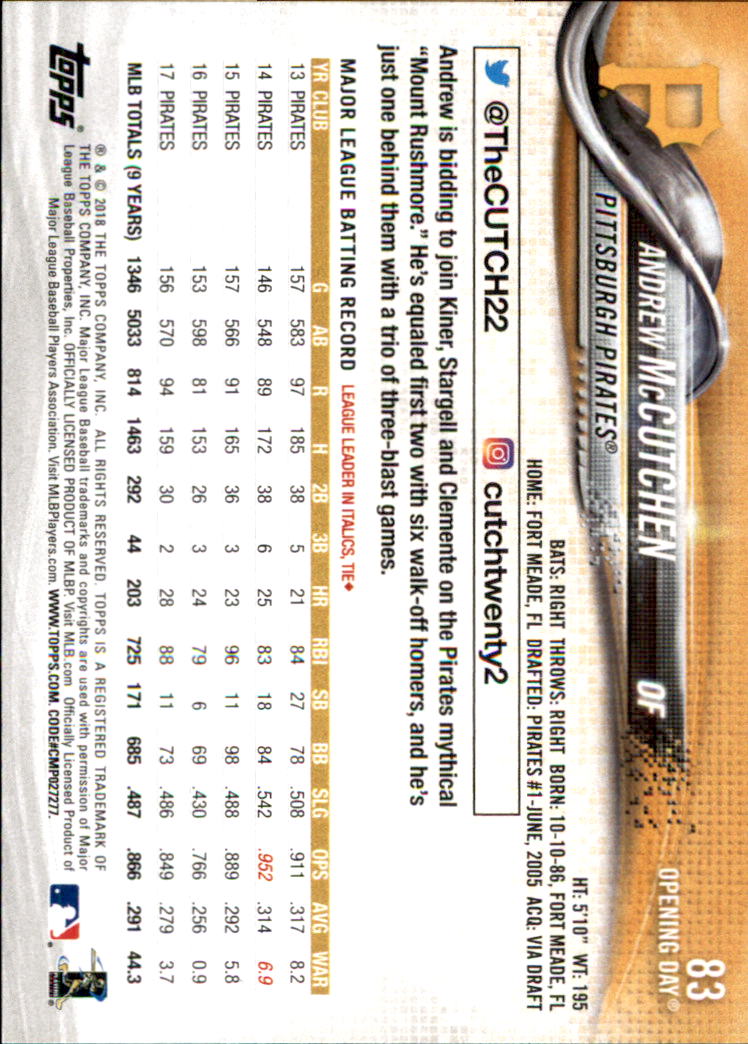A2733- 2018 Topps Opening Day BB #s 1-200 +Inserts -You Pick- 15+ FREE US SHIP - Picture 153 of 389