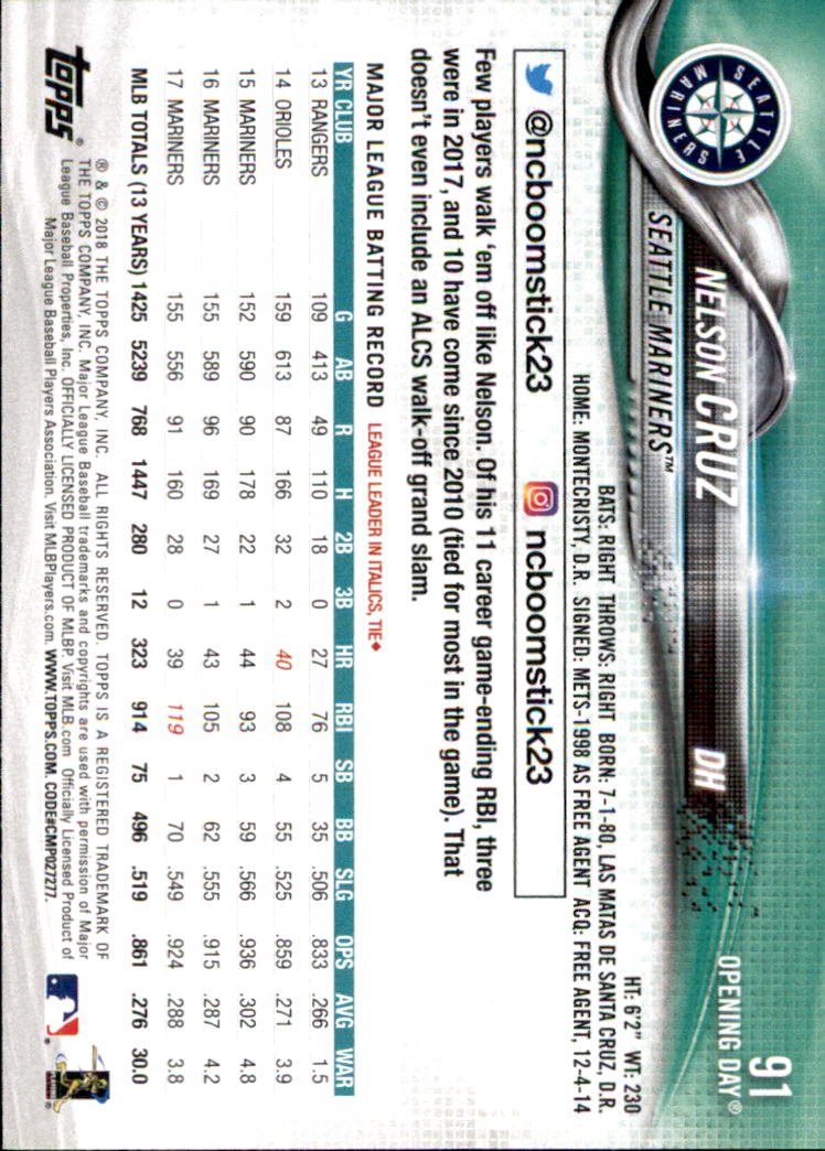 A2733- 2018 Topps Opening Day BB #s 1-200 +Inserts -You Pick- 15+ FREE US SHIP - Picture 169 of 389