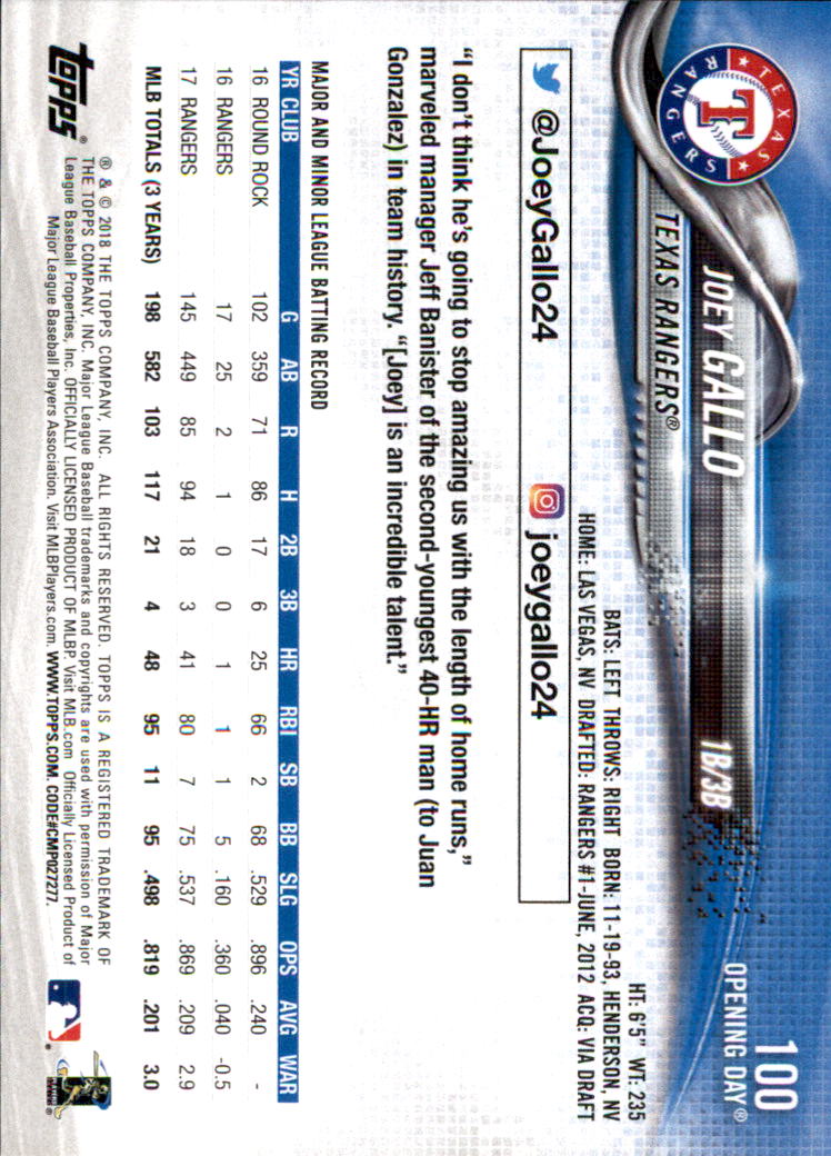 A2733- 2018 Topps Opening Day BB #s 1-200 +Inserts -You Pick- 15+ FREE US SHIP - Picture 187 of 389