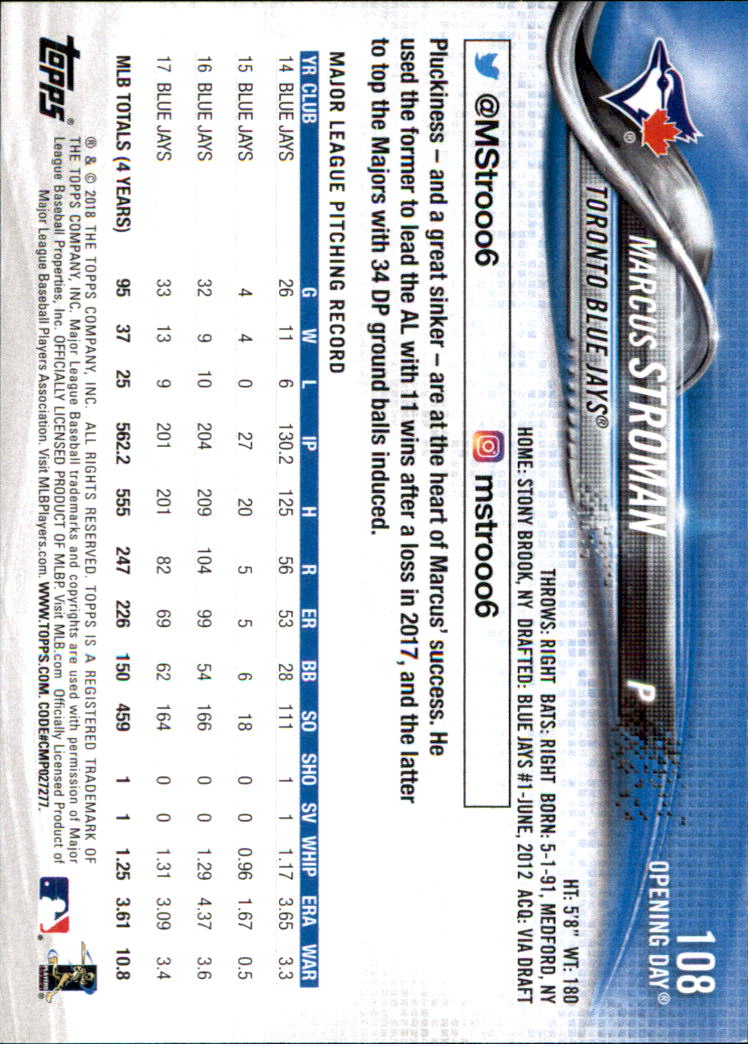 A2733- 2018 Topps Opening Day BB #s 1-200 +Inserts -You Pick- 15+ FREE US SHIP - Picture 199 of 389
