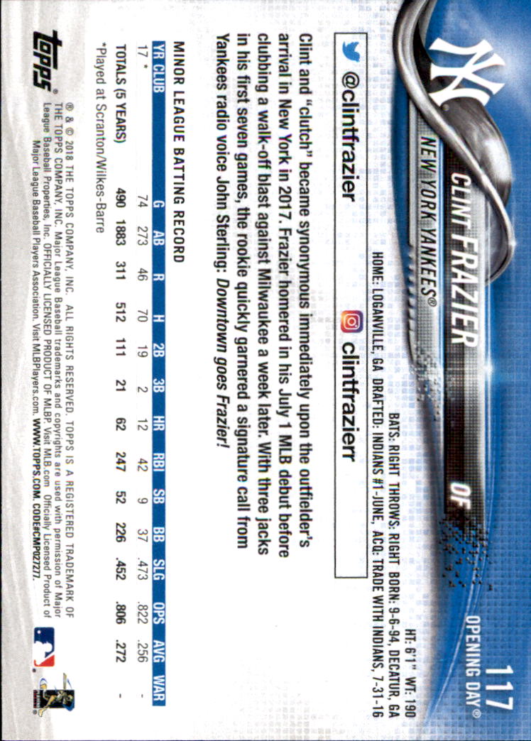 A2733- 2018 Topps Opening Day BB #s 1-200 +Inserts -You Pick- 15+ FREE US SHIP - Picture 217 of 389