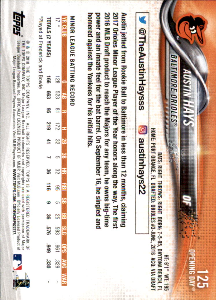 A2733- 2018 Topps Opening Day BB #s 1-200 +Inserts -You Pick- 15+ FREE US SHIP - Picture 231 of 389