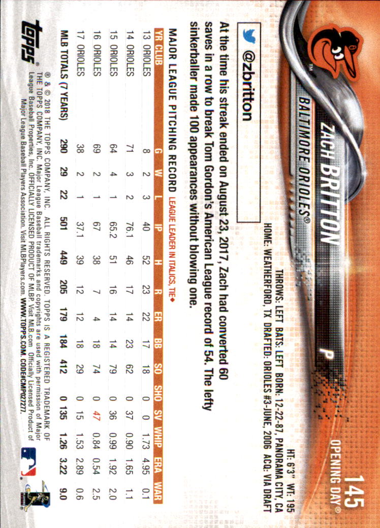 A2733- 2018 Topps Opening Day BB #s 1-200 +Inserts -You Pick- 15+ FREE US SHIP - Picture 259 of 389