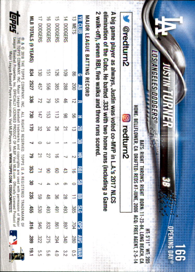 A2733- 2018 Topps Opening Day BB #s 1-200 +Inserts -You Pick- 15+ FREE US SHIP - Picture 295 of 389