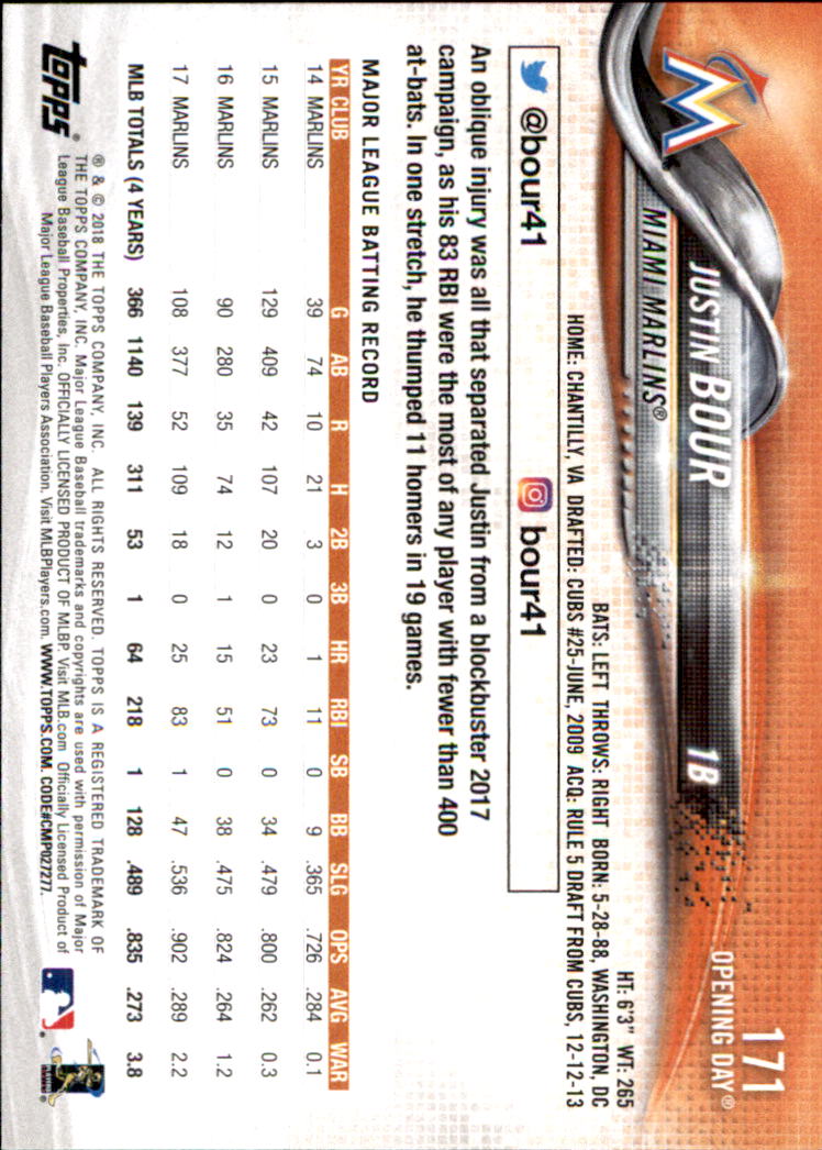 A2733- 2018 Topps Opening Day BB #s 1-200 +Inserts -You Pick- 15+ FREE US SHIP - Picture 303 of 389