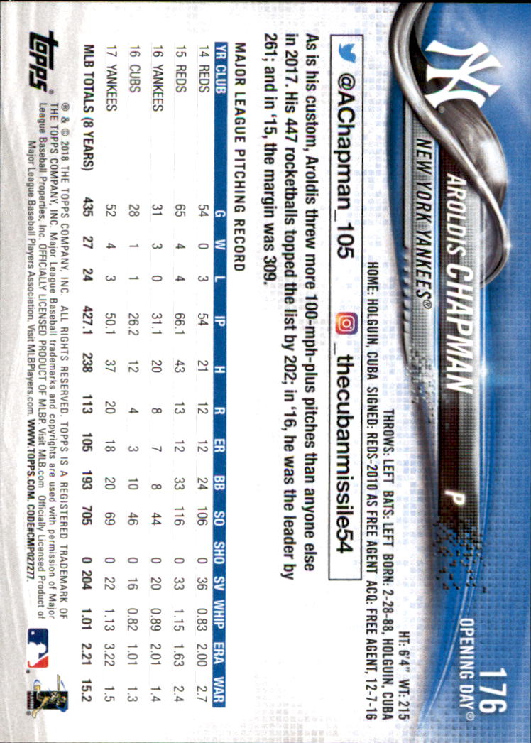 A2733- 2018 Topps Opening Day BB #s 1-200 +Inserts -You Pick- 15+ FREE US SHIP - Picture 313 of 389