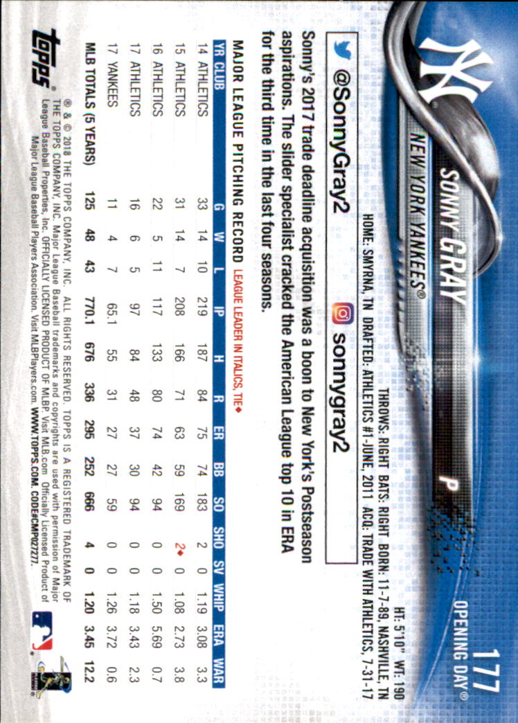 A2733- 2018 Topps Opening Day BB #s 1-200 +Inserts -You Pick- 15+ FREE US SHIP - Picture 315 of 389