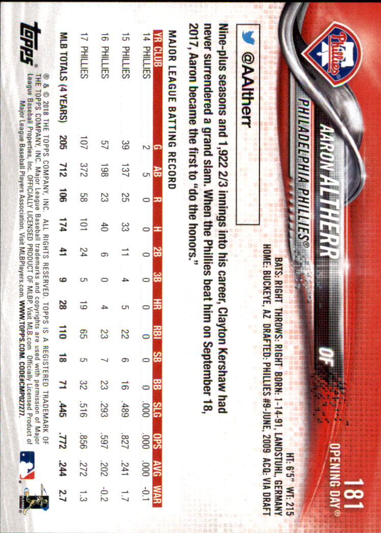 A2733- 2018 Topps Opening Day BB #s 1-200 +Inserts -You Pick- 15+ FREE US SHIP - Picture 323 of 389
