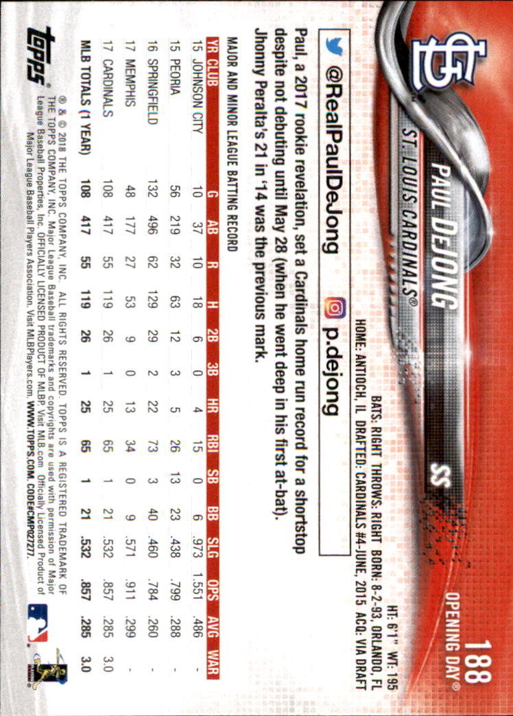 A2733- 2018 Topps Opening Day BB #s 1-200 +Inserts -You Pick- 15+ FREE US SHIP - Picture 337 of 389