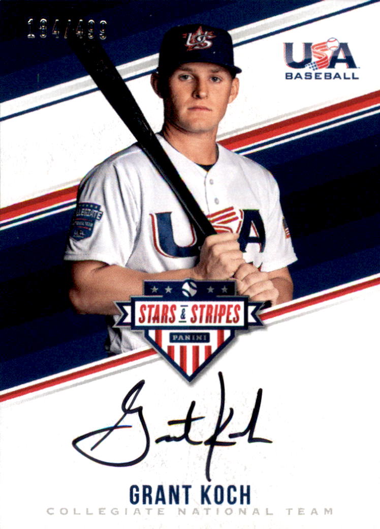 2018 USA Baseball Stars and Stripes College Signatures Black Ink #GK Grant Koch